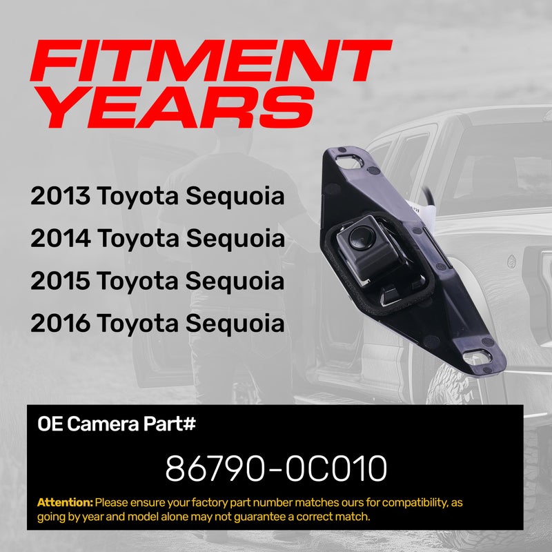 Master Tailgaters Replacement for Toyota Sequoia (2013-2016) Backup Camera OE Part # 86790-0C010 - Image 2